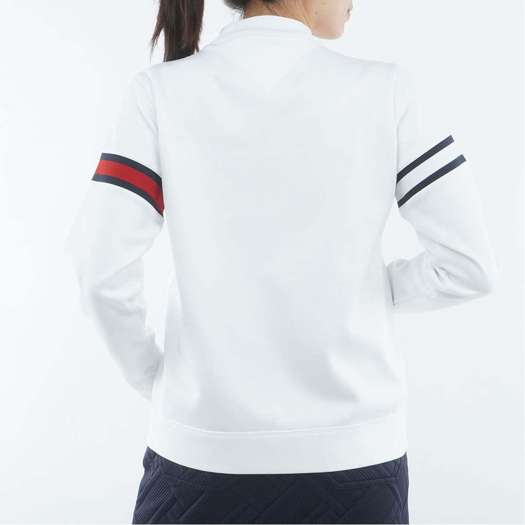 [トミー ヒルフィガー ゴルフ]TOMMY HILFIGER GOLF　レディース スムース裏起毛 ハイネックフラッグ スウェット　ホワイト　THLA681　詳細2