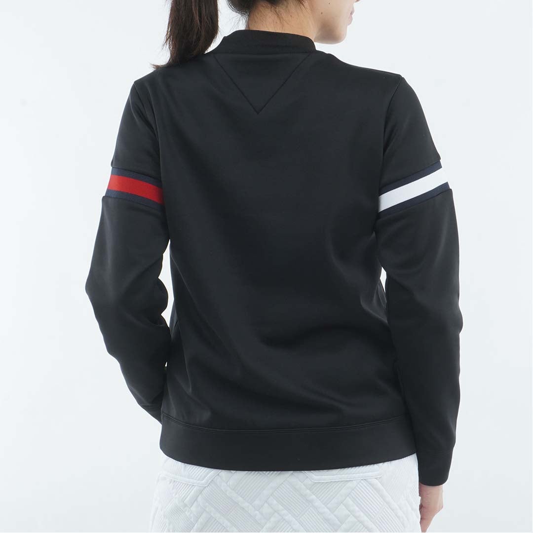 [トミー ヒルフィガー ゴルフ]TOMMY HILFIGER GOLF　レディース スムース裏起毛 ハイネックフラッグ スウェット　ブラック　THLA681　詳細2