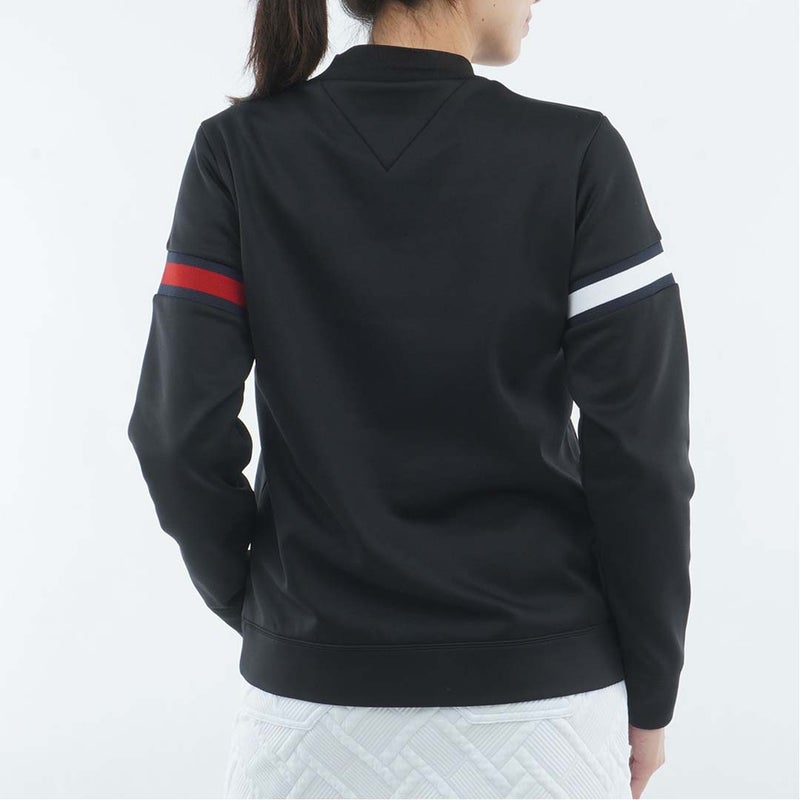 [トミー ヒルフィガー ゴルフ]TOMMY HILFIGER GOLF　レディース スムース裏起毛 ハイネックフラッグ スウェット　ブラック　THLA681　詳細2