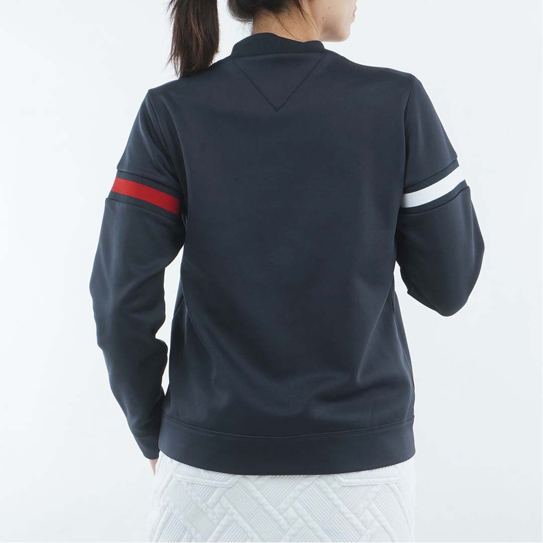 [トミー ヒルフィガー ゴルフ]TOMMY HILFIGER GOLF　レディース スムース裏起毛 ハイネックフラッグ スウェット　ネイビー　THLA681　詳細2