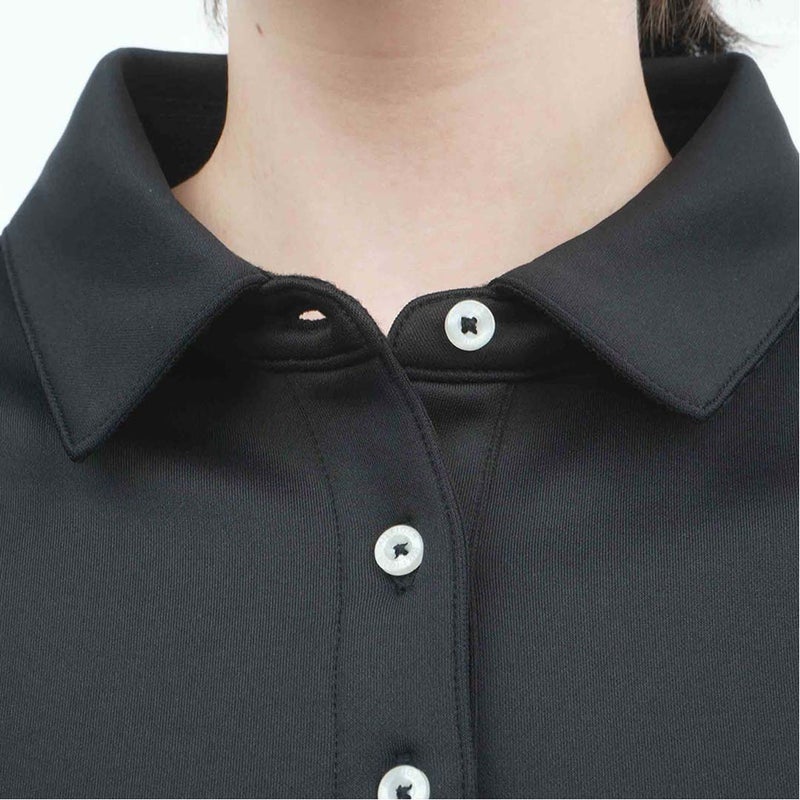 [トミー ヒルフィガー ゴルフ]TOMMY HILFIGER GOLF　レディース スムース裏起毛 長袖ポロシャツ　ブラック　THLA682　詳細7