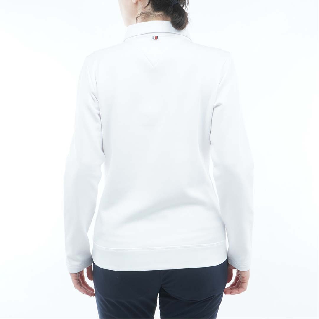 [トミー ヒルフィガー ゴルフ]TOMMY HILFIGER GOLF　レディース スムース裏起毛 長袖ポロシャツ　ホワイト　THLA682　詳細2