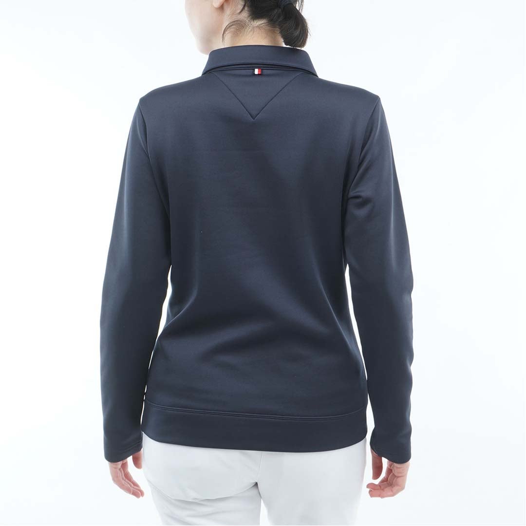 [トミー ヒルフィガー ゴルフ]TOMMY HILFIGER GOLF　レディース スムース裏起毛 長袖ポロシャツ　ネイビー　THLA682　詳細2