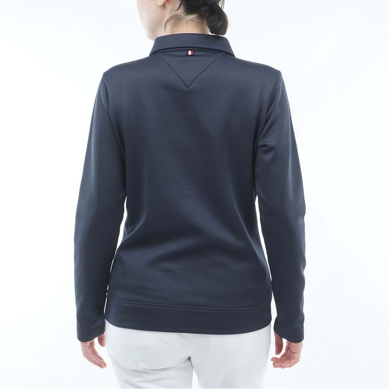 [トミー ヒルフィガー ゴルフ]TOMMY HILFIGER GOLF　レディース スムース裏起毛 長袖ポロシャツ　ネイビー　THLA682　詳細2