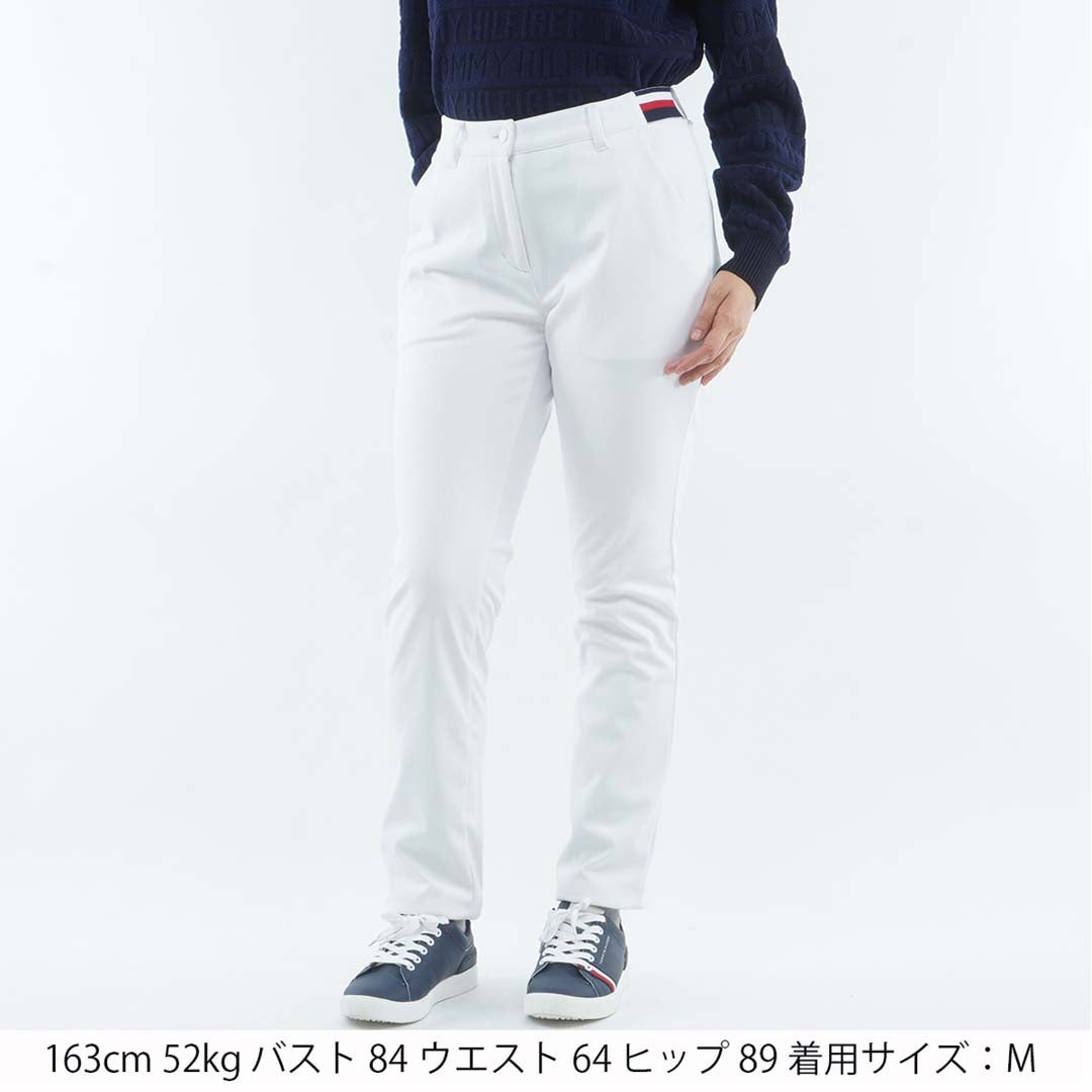  [トミー ヒルフィガー ゴルフ]TOMMY HILFIGER GOLF レディース ボンディング ロングパンツ THLA684 ホワイト　詳細1