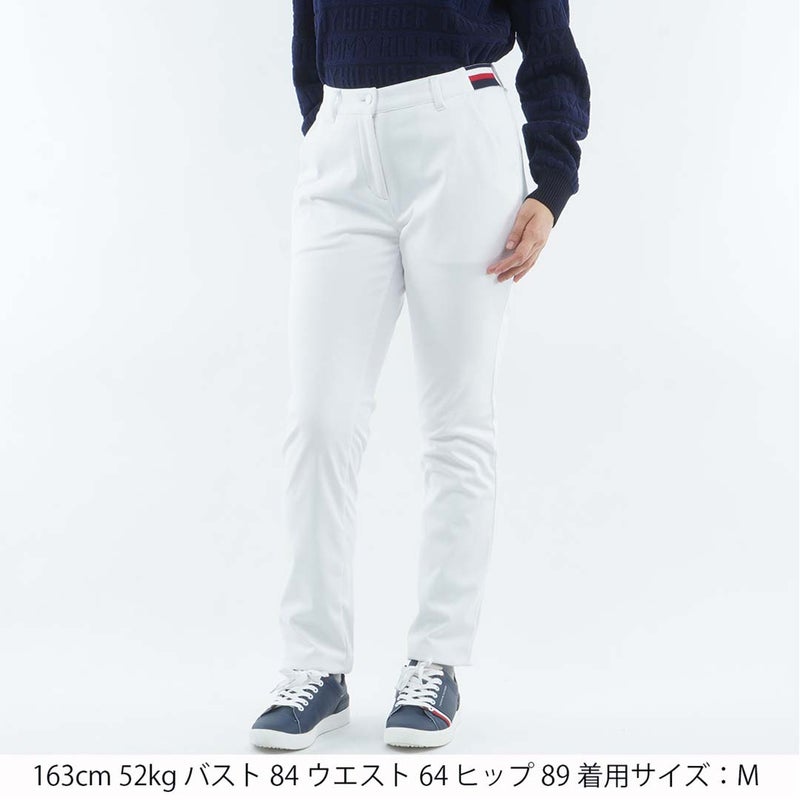  [トミー ヒルフィガー ゴルフ]TOMMY HILFIGER GOLF レディース ボンディング ロングパンツ THLA684 ホワイト　詳細1
