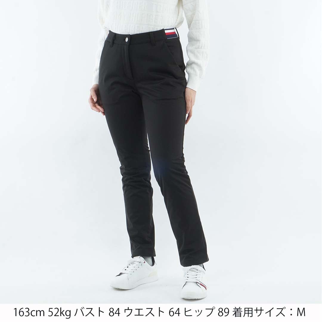  [トミー ヒルフィガー ゴルフ]TOMMY HILFIGER GOLF レディース ボンディング ロングパンツ THLA684 ブラック　詳細1
