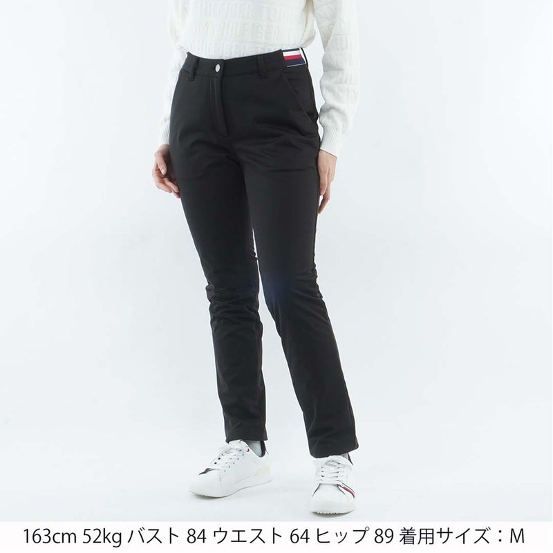  [トミー ヒルフィガー ゴルフ]TOMMY HILFIGER GOLF レディース ボンディング ロングパンツ THLA684 ブラック　詳細1