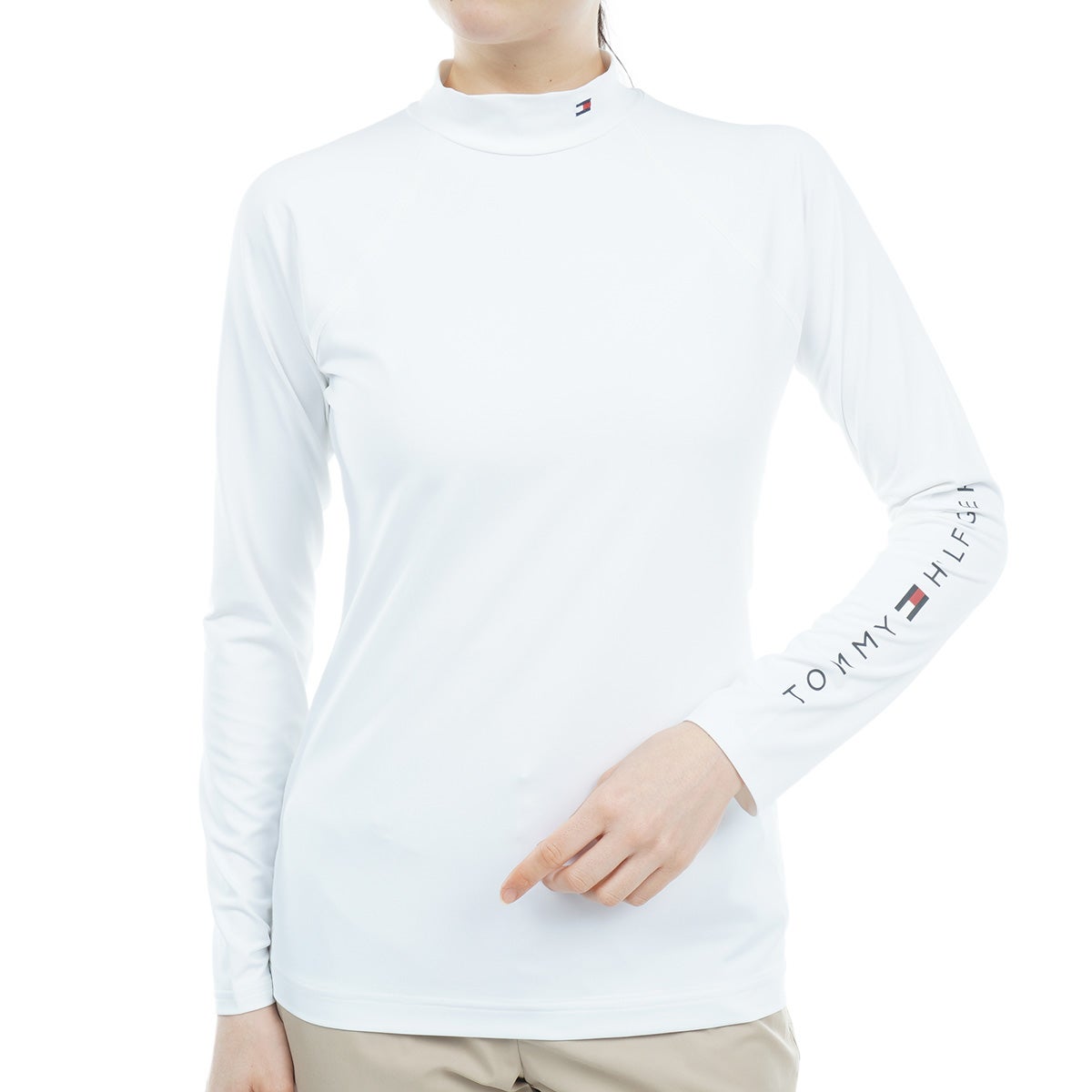[トミー ヒルフィガー ゴルフ] TOMMY HILFIGER GOLF レディース モックネック インナーシャツ　THLA685　ホワイト　詳細