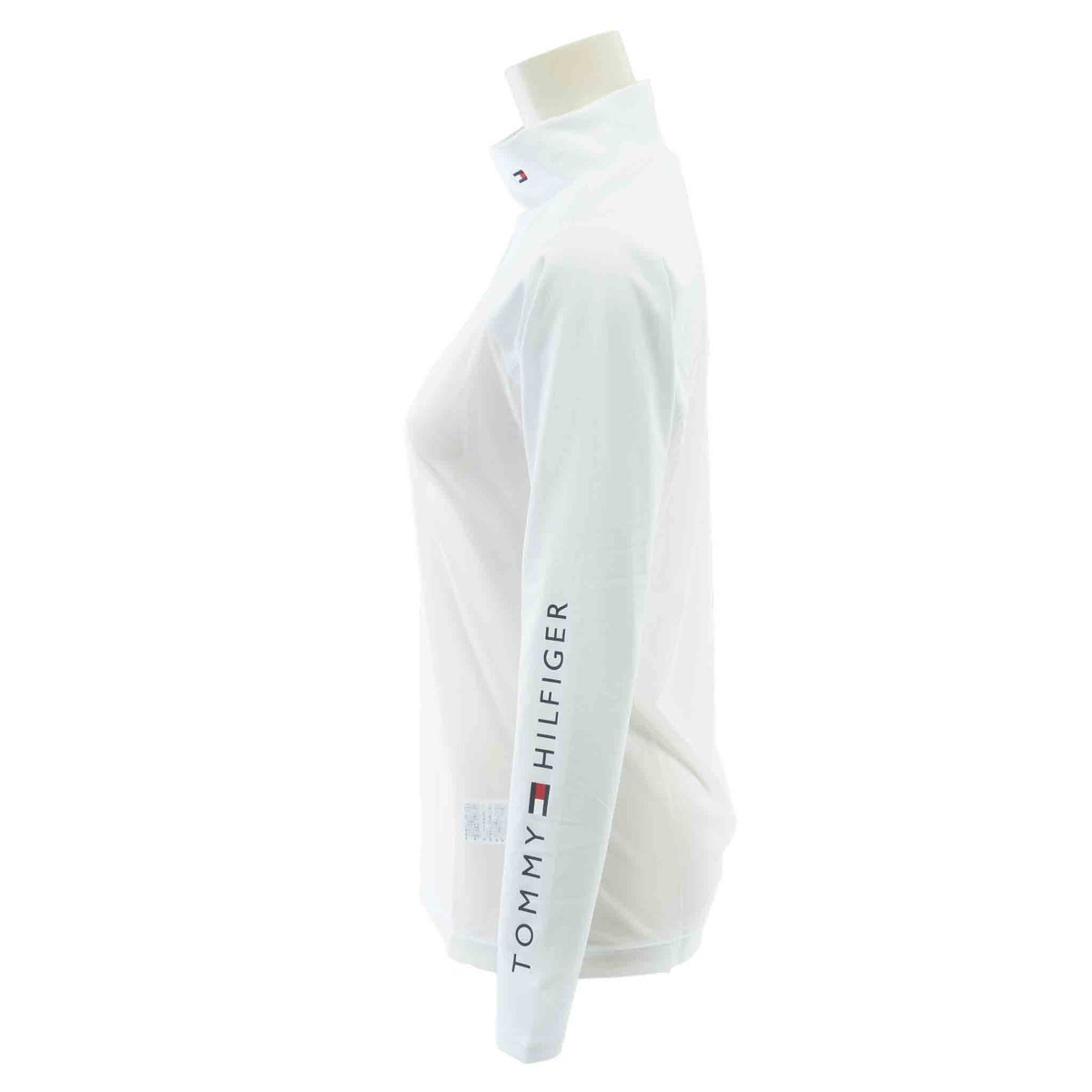 【吉田優利プロ着用（衿高6cm）】[トミー ヒルフィガー ゴルフ] TOMMY HILFIGER GOLF レディース モックネック メッシュインナーシャツ　THLA687　ホワイト　詳細2