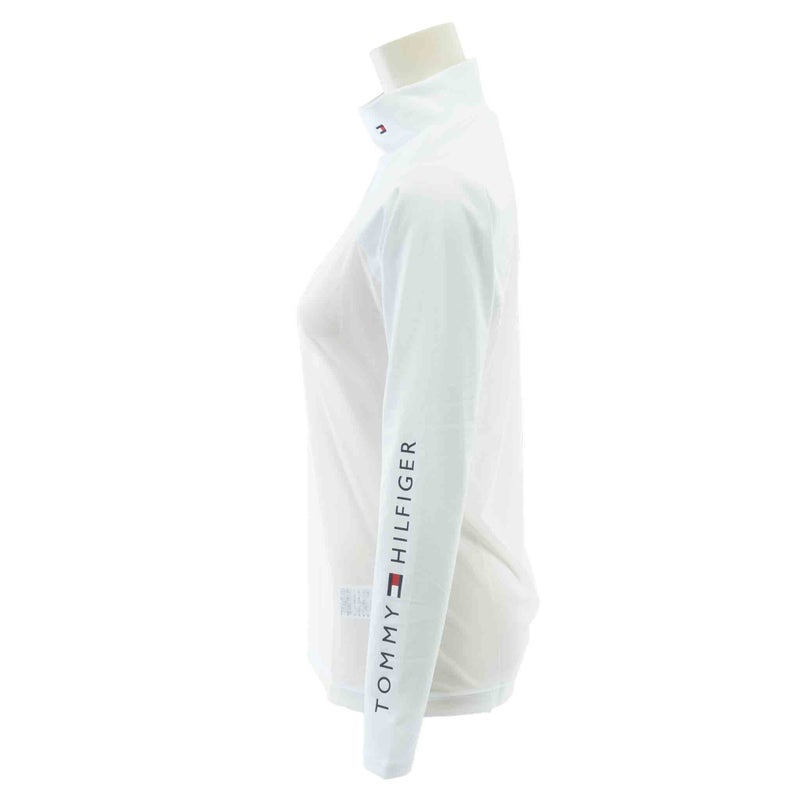 【吉田優利プロ着用（衿高6cm）】[トミー ヒルフィガー ゴルフ] TOMMY HILFIGER GOLF レディース モックネック メッシュインナーシャツ　THLA687　ホワイト　詳細2