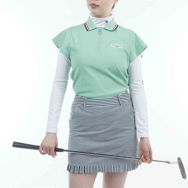 【吉田優利プロ着用（衿高6cm）】[トミー ヒルフィガー ゴルフ] TOMMY HILFIGER GOLF レディース モックネック メッシュインナーシャツ　THLA687　詳細1