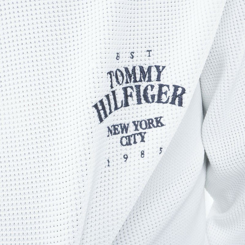 【吉田優利プロ着用（衿高6cm）】[トミー ヒルフィガー ゴルフ] TOMMY HILFIGER GOLF メンズ 撥水 Vネック チルデンニット　THMA651　オフホワイト　詳細7