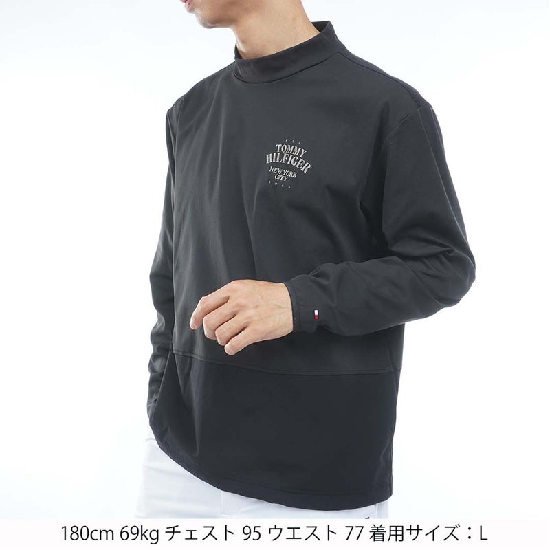 [トミー ヒルフィガー ゴルフ]TOMMY HILFIGER GOLF　メンズ 防風 ハイネック スウェット　ブラック　THLA686　詳細1