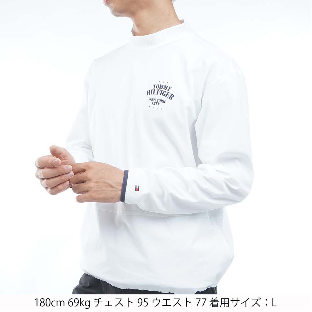 [トミー ヒルフィガー ゴルフ]TOMMY HILFIGER GOLF　メンズ 防風 ハイネック スウェット　ホワイト　THLA686　詳細1