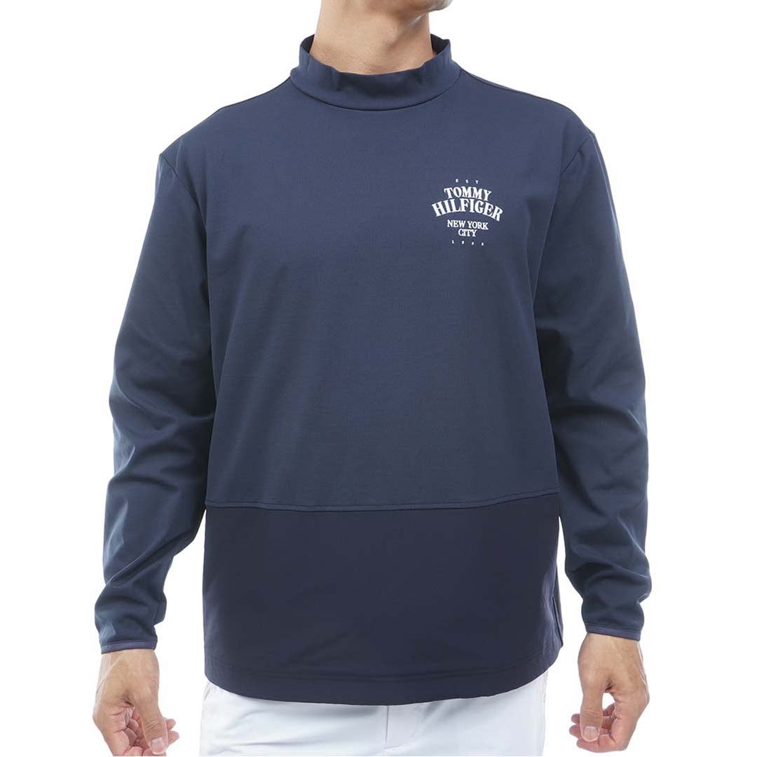 [トミー ヒルフィガー ゴルフ]TOMMY HILFIGER GOLF　メンズ 防風 ハイネック スウェット　ネイビー　THLA686　詳細