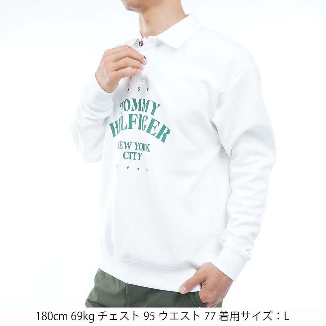  [トミー ヒルフィガー ゴルフ]TOMMY HILFIGER GOLF メンズ スクラムテック 長袖シャツ THMA653 ホワイト　詳細1