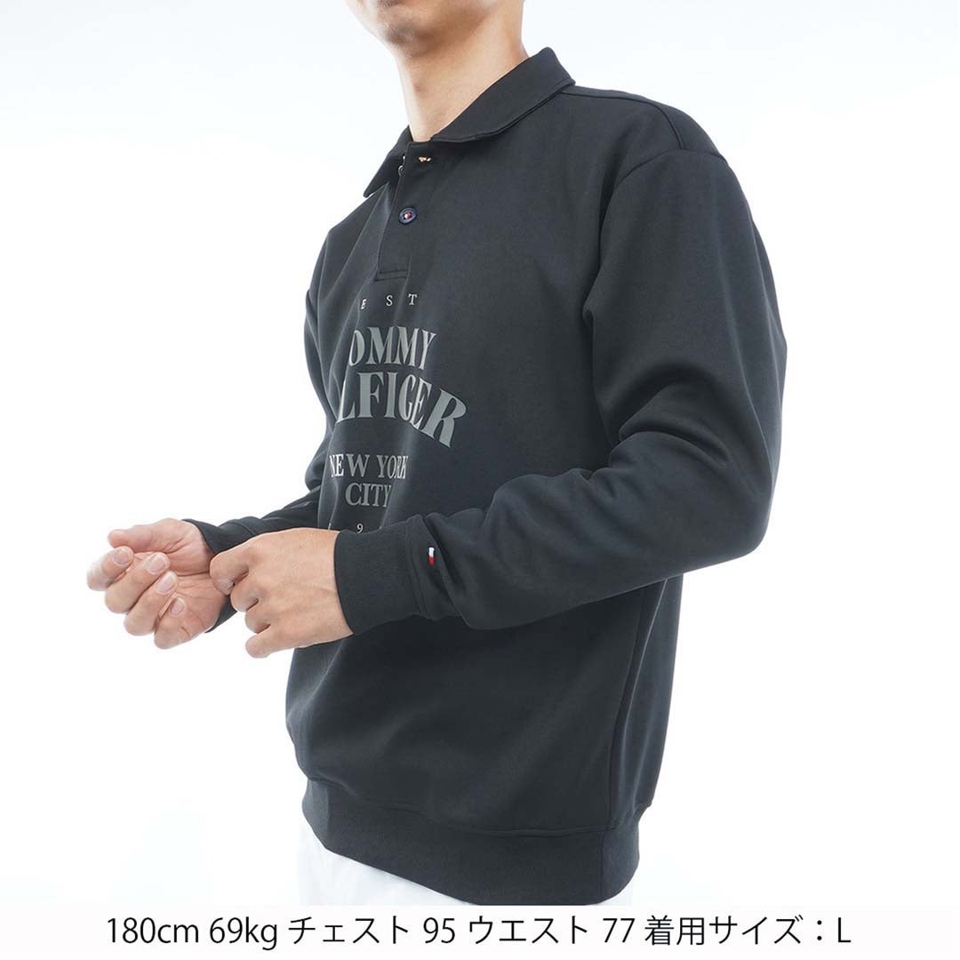  [トミー ヒルフィガー ゴルフ]TOMMY HILFIGER GOLF メンズ スクラムテック 長袖シャツ THMA653 ブラック　詳細1
