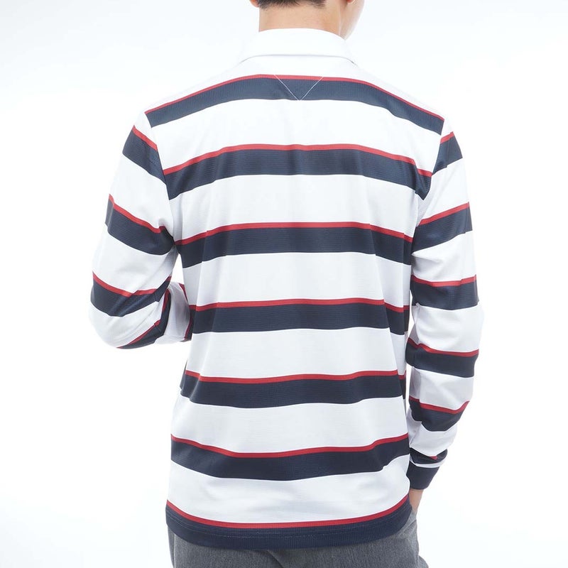 [トミー ヒルフィガー ゴルフ] TOMMY HILFIGER GOLF メンズ ワッフル 袖口リブ 長袖台衿付きシャツ　THMA654　トリコロール　詳細2