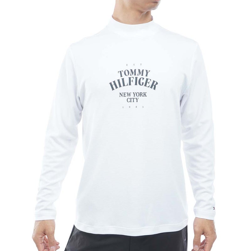 [トミー ヒルフィガー ゴルフ] TOMMY HILFIGER GOLF メンズ ワッフル 長袖モックシャツ　THMA655　ホワイト　詳細
