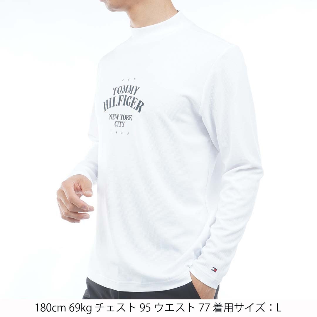 [トミー ヒルフィガー ゴルフ] TOMMY HILFIGER GOLF メンズ ワッフル 長袖モックシャツ　THMA655　ホワイト　詳細1