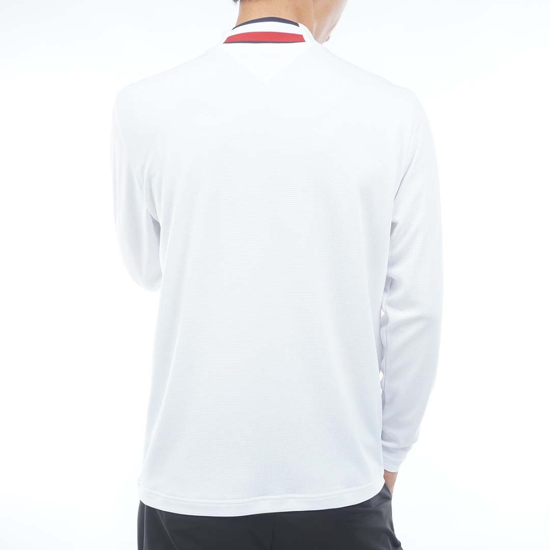 [トミー ヒルフィガー ゴルフ] TOMMY HILFIGER GOLF メンズ ワッフル 長袖モックシャツ　THMA655　ホワイト　詳細3