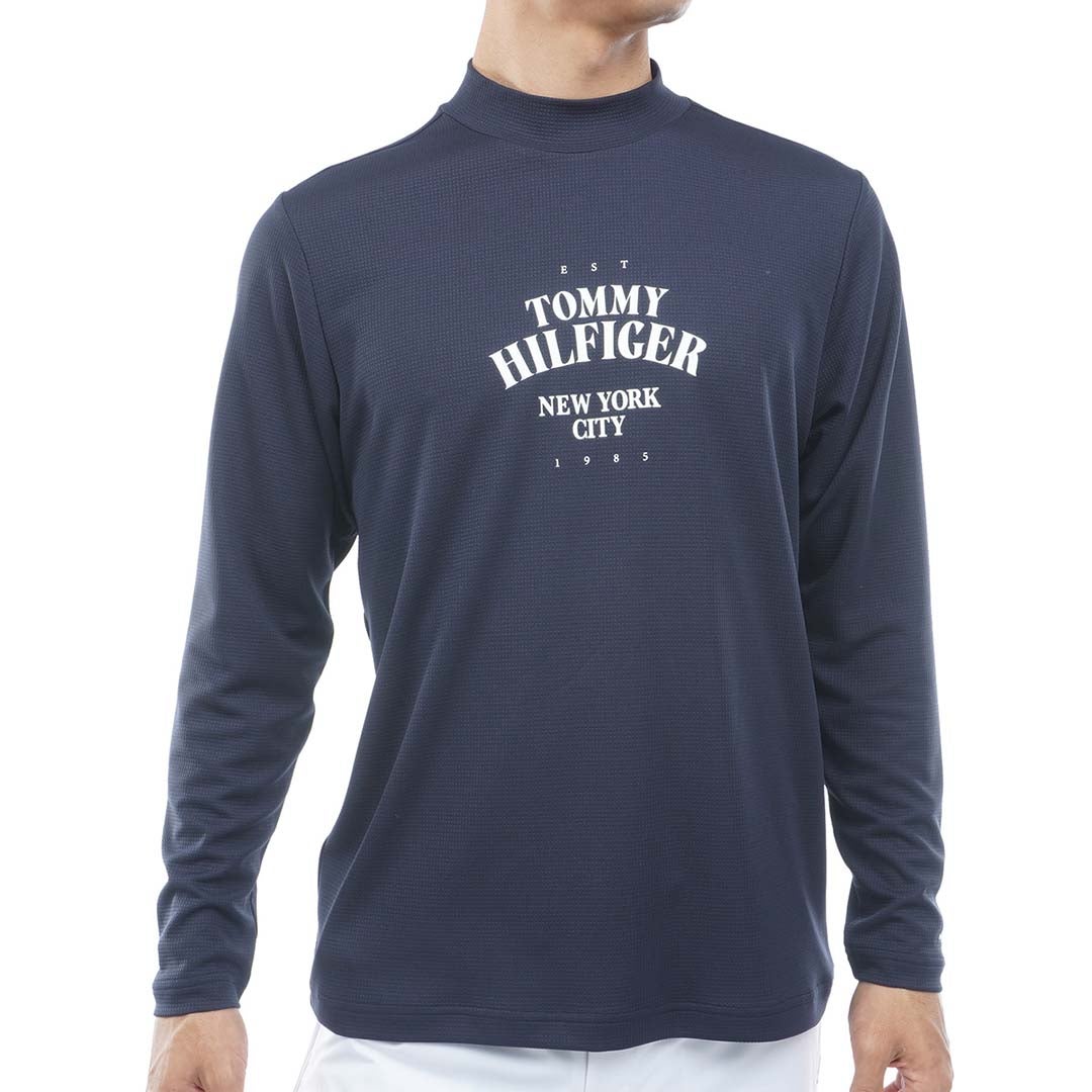 [トミー ヒルフィガー ゴルフ] TOMMY HILFIGER GOLF メンズ ワッフル 長袖モックシャツ　THMA655　ネイビー　詳細