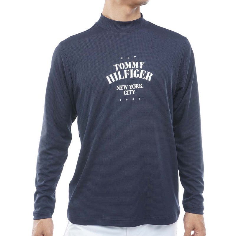 [トミー ヒルフィガー ゴルフ] TOMMY HILFIGER GOLF メンズ ワッフル 長袖モックシャツ　THMA655　ネイビー　詳細