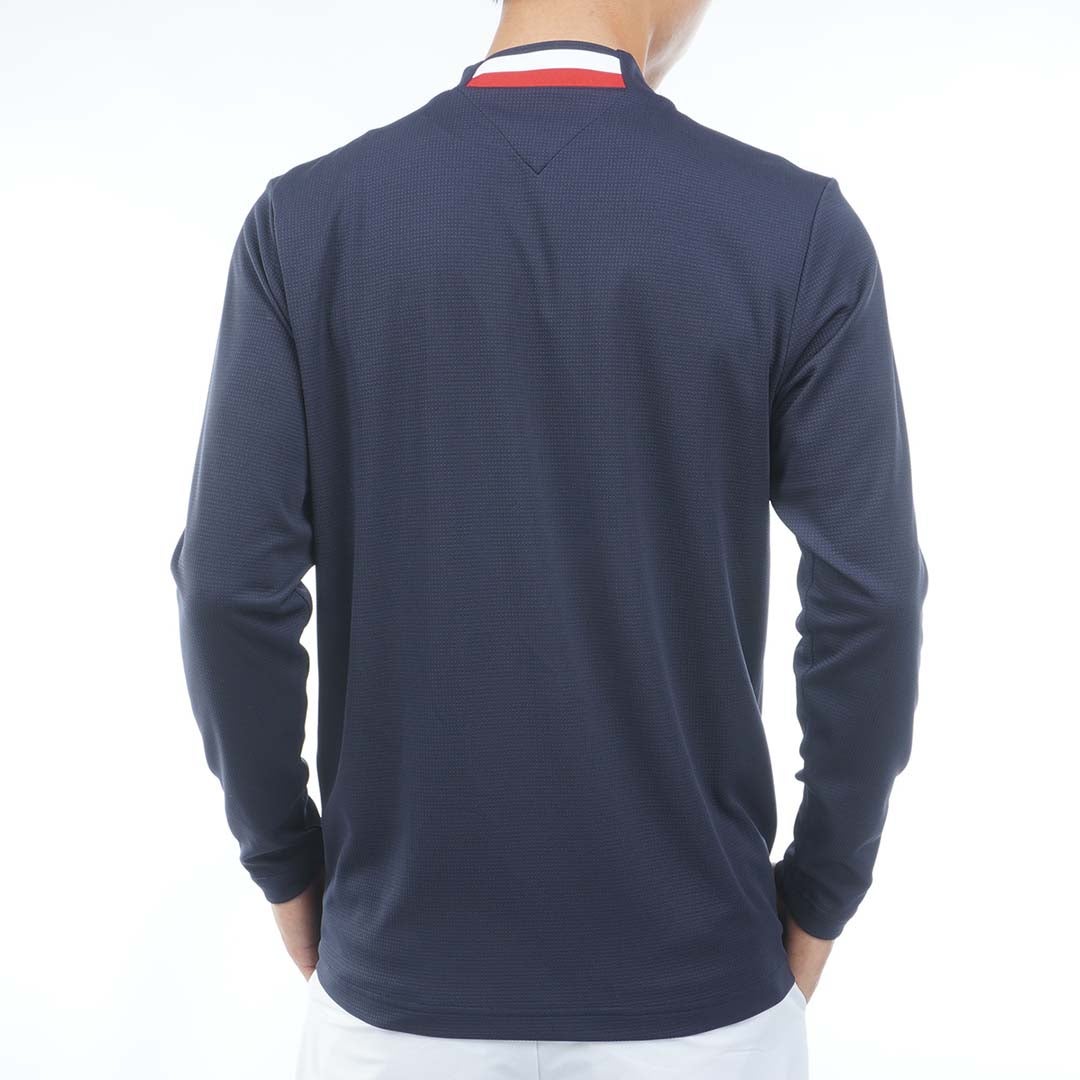 [トミー ヒルフィガー ゴルフ] TOMMY HILFIGER GOLF メンズ ワッフル 長袖モックシャツ　THMA655　ネイビー　詳細2