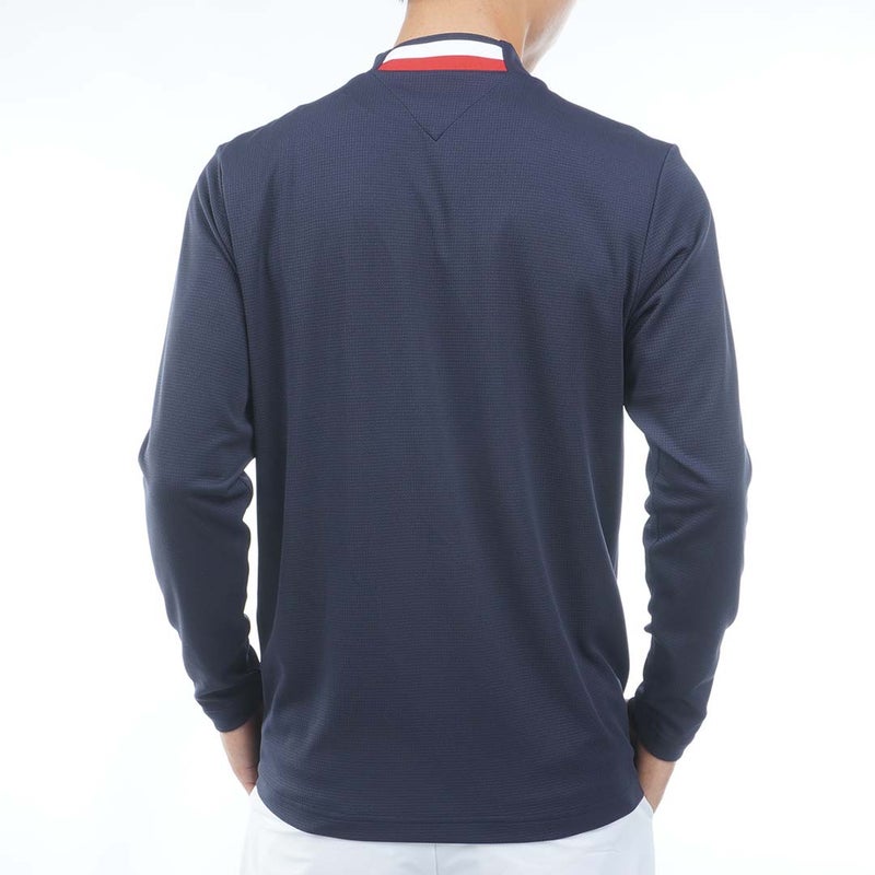 [トミー ヒルフィガー ゴルフ] TOMMY HILFIGER GOLF メンズ ワッフル 長袖モックシャツ　THMA655　ネイビー　詳細2
