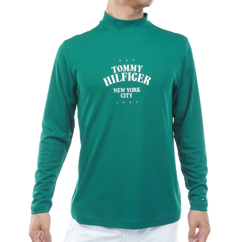 [トミー ヒルフィガー ゴルフ] TOMMY HILFIGER GOLF メンズ ワッフル 長袖モックシャツ　THMA655　グリーン　詳細