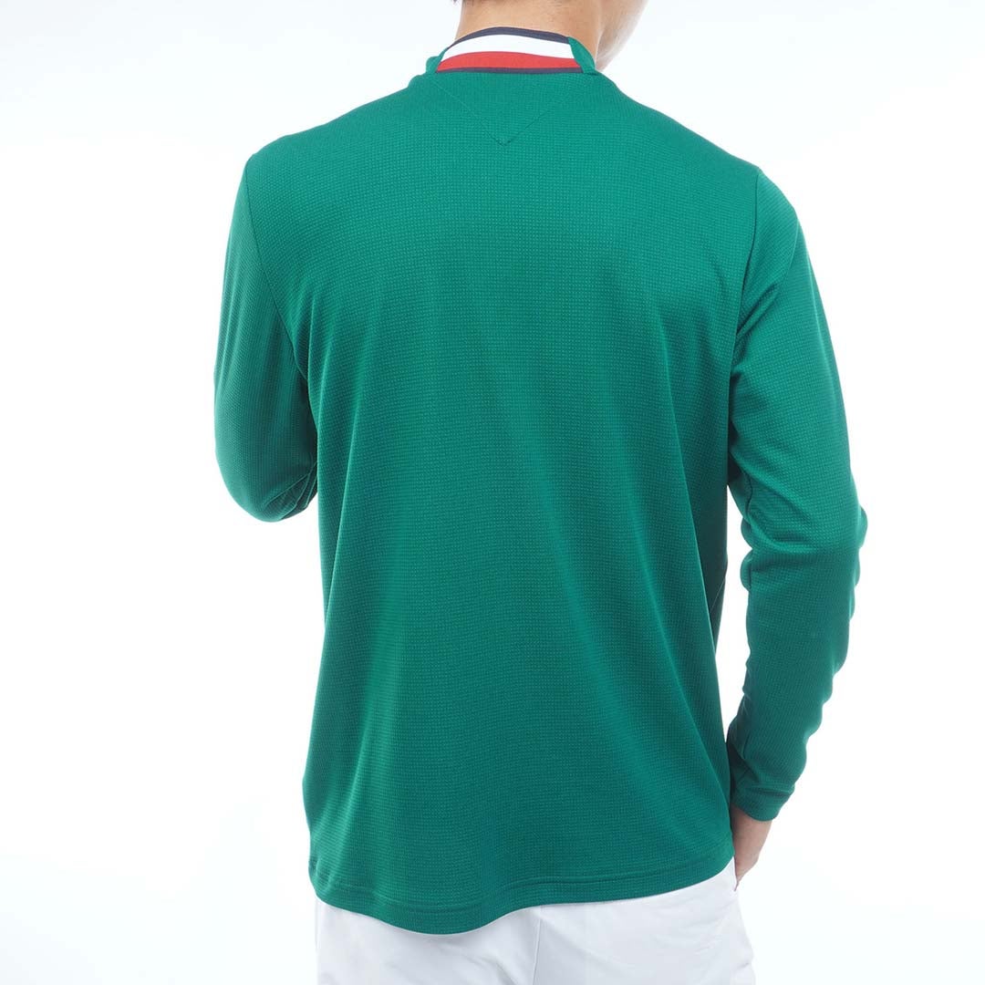 [トミー ヒルフィガー ゴルフ] TOMMY HILFIGER GOLF メンズ ワッフル 長袖モックシャツ　THMA655　グリーン　詳細2