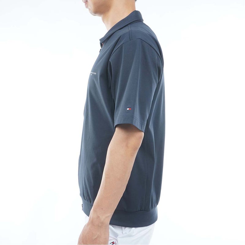 [トミー ヒルフィガー ゴルフ]TOMMY HILFIGER GOLF　メンズ 防風 半袖スウェット ジャケット　ネイビー　THMA657　詳細2
