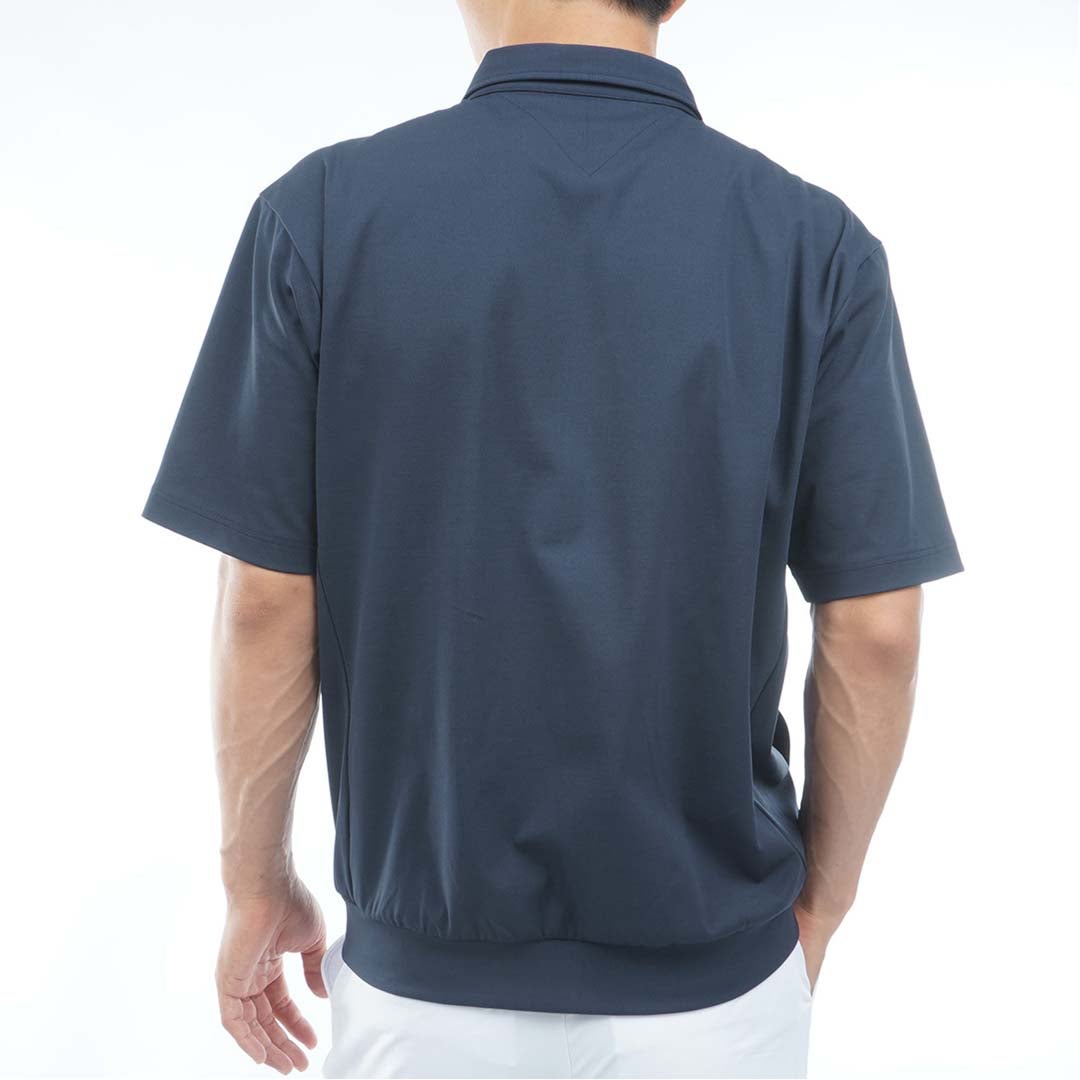 [トミー ヒルフィガー ゴルフ]TOMMY HILFIGER GOLF　メンズ 防風 半袖スウェット ジャケット　ネイビー　THMA657　詳細3