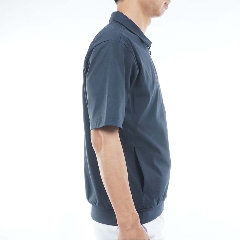 [トミー ヒルフィガー ゴルフ]TOMMY HILFIGER GOLF　メンズ 防風 半袖スウェット ジャケット　ネイビー　THMA657　詳細4