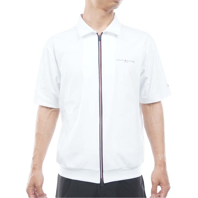 [トミー ヒルフィガー ゴルフ]TOMMY HILFIGER GOLF　メンズ 防風 半袖スウェット ジャケット　ホワイト　THMA657　詳細
