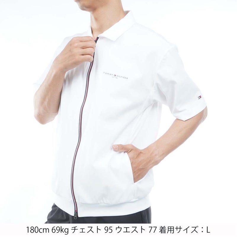 [トミー ヒルフィガー ゴルフ]TOMMY HILFIGER GOLF　メンズ 防風 半袖スウェット ジャケット　ホワイト　THMA657　詳細1
