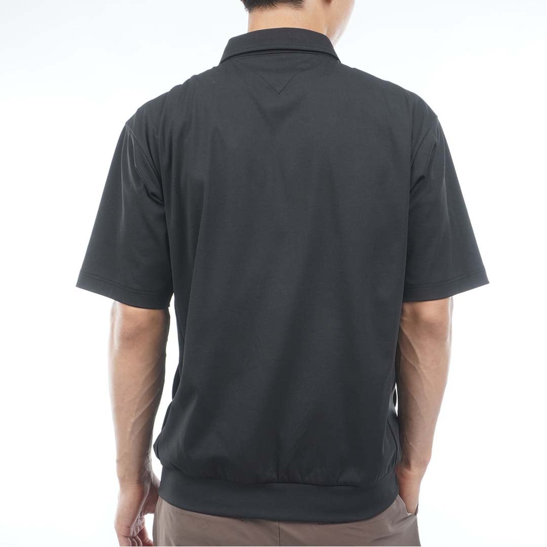 [トミー ヒルフィガー ゴルフ]TOMMY HILFIGER GOLF　メンズ 防風 半袖スウェット ジャケット　ブラック　THMA657　詳細2