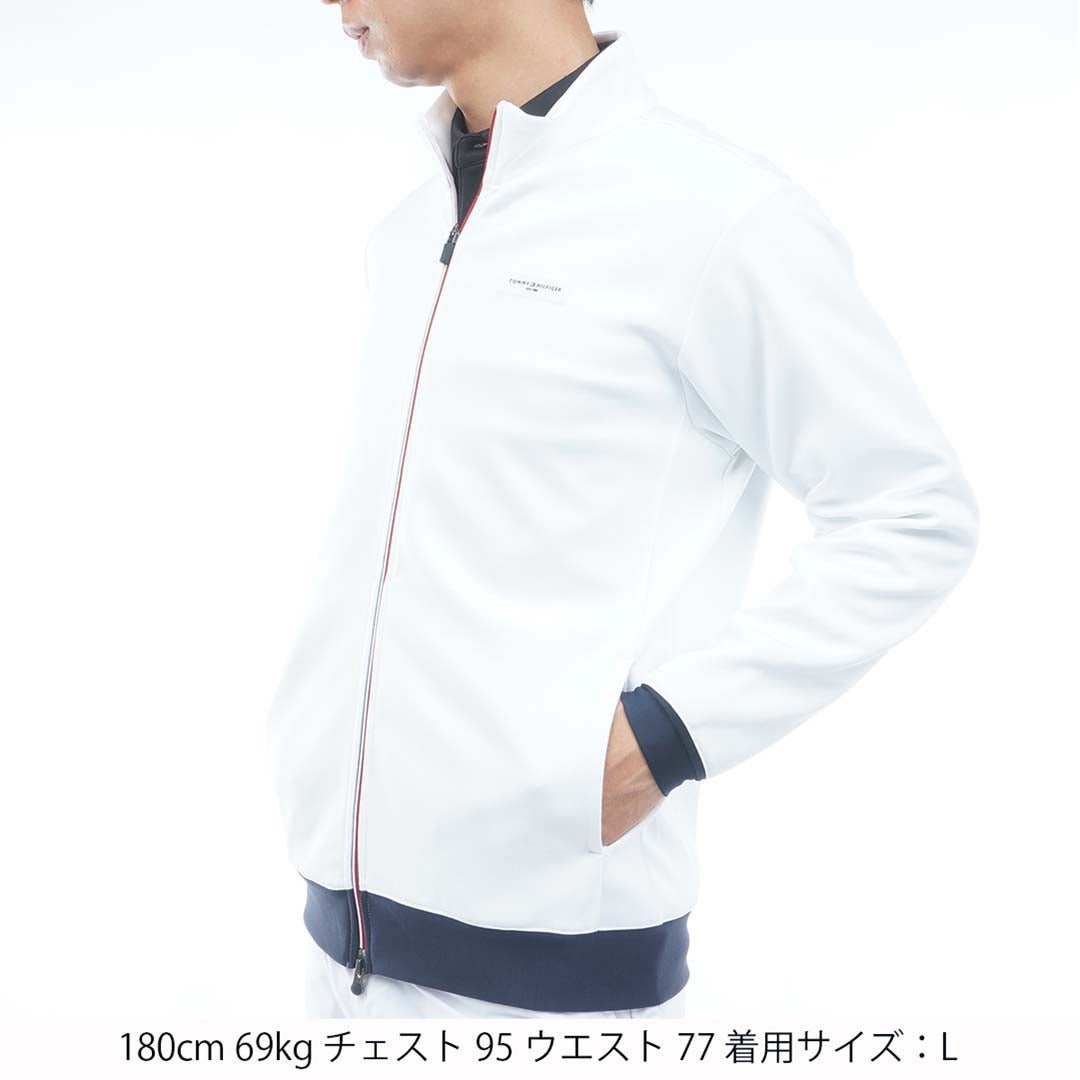  [トミー ヒルフィガー ゴルフ]TOMMY HILFIGER GOLF メンズ スクラムテック スウェットジャケット THMA658 ホワイト　詳細1