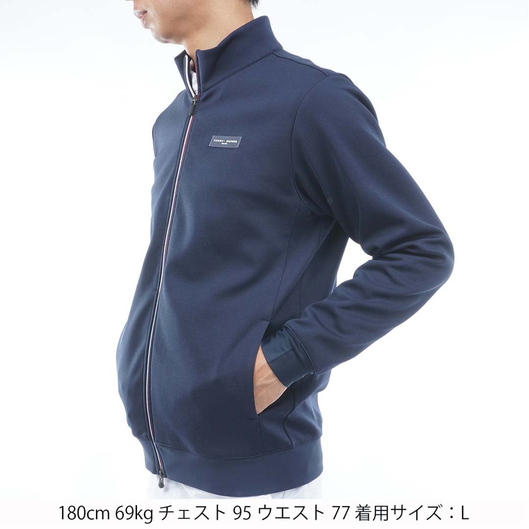  [トミー ヒルフィガー ゴルフ]TOMMY HILFIGER GOLF メンズ スクラムテック スウェットジャケット THMA658 ネイビー　詳細1