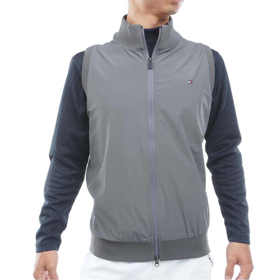 [トミー ヒルフィガー ゴルフ]　TOMMY HILFIGER GOLF　メンズ 撥水 ニットベスト　THMA659　グレー　詳細