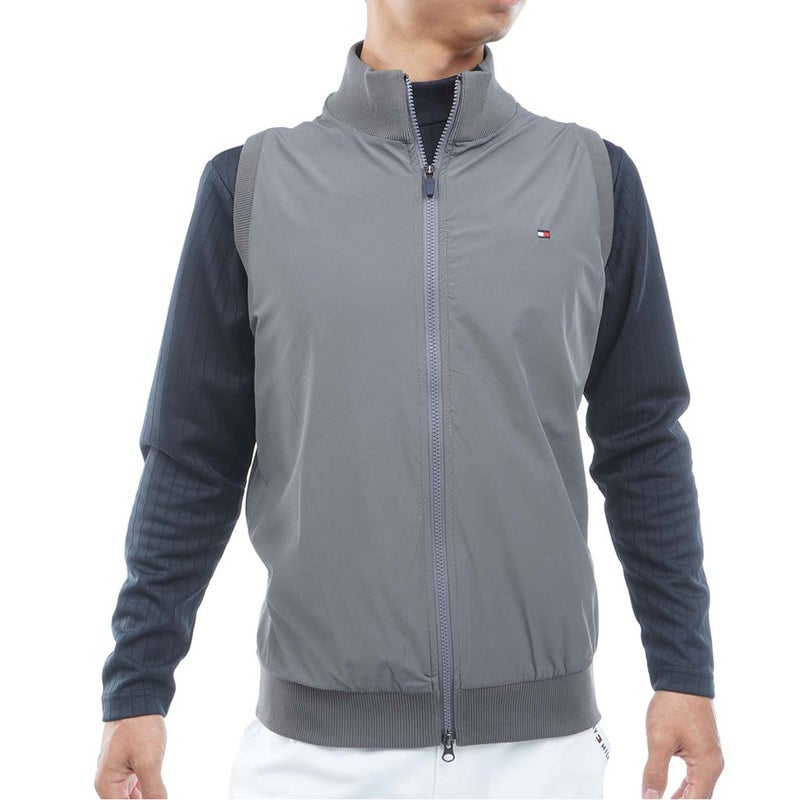 [トミー ヒルフィガー ゴルフ]　TOMMY HILFIGER GOLF　メンズ 撥水 ニットベスト　THMA659　グレー　詳細