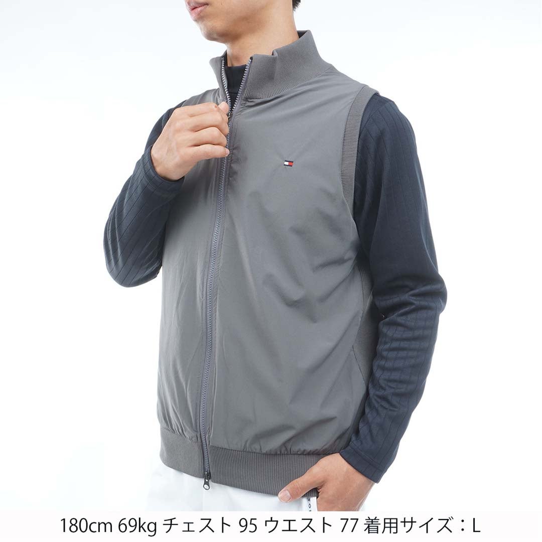 [トミー ヒルフィガー ゴルフ]　TOMMY HILFIGER GOLF　メンズ 撥水 ニットベスト　THMA659　グレー　詳細1