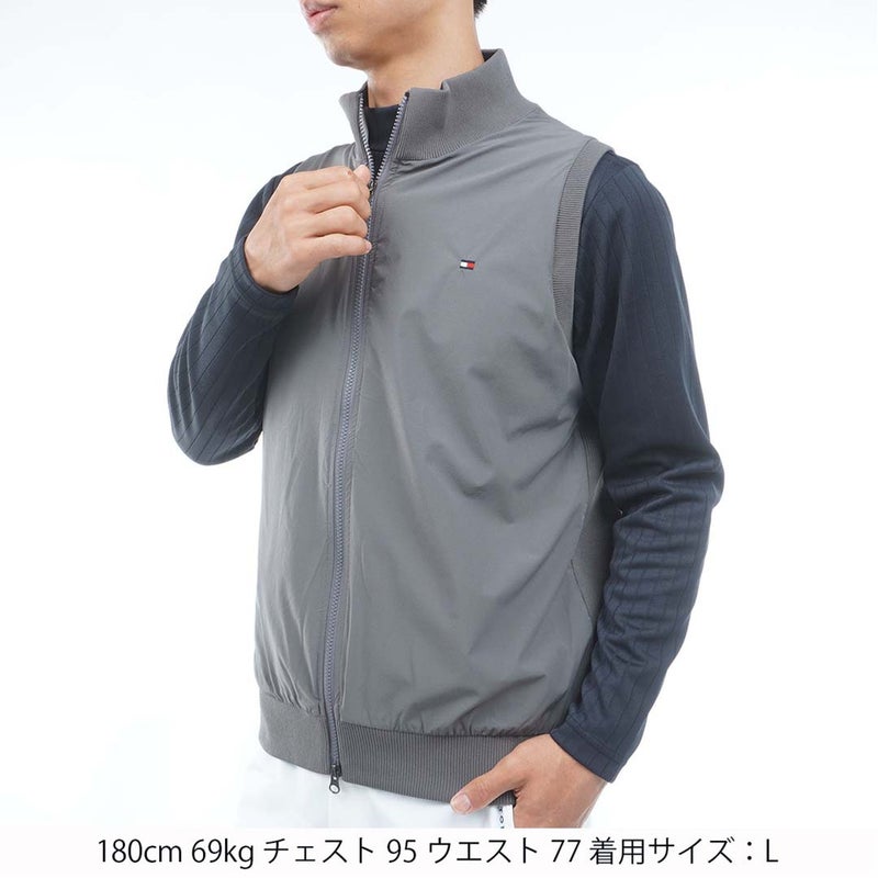 [トミー ヒルフィガー ゴルフ]　TOMMY HILFIGER GOLF　メンズ 撥水 ニットベスト　THMA659　グレー　詳細1