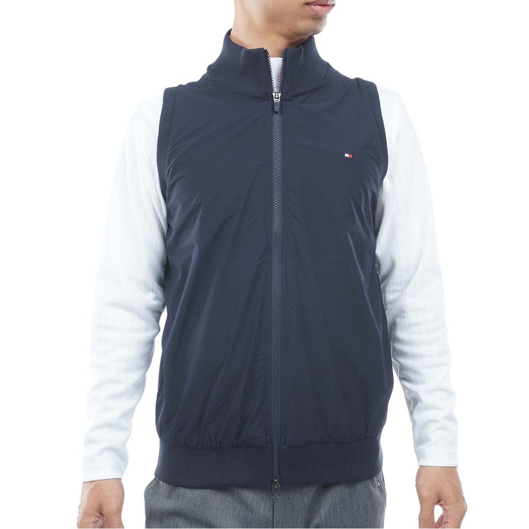 [トミー ヒルフィガー ゴルフ]　TOMMY HILFIGER GOLF　メンズ 撥水 ニットベスト　THMA659　ネイビー　詳細