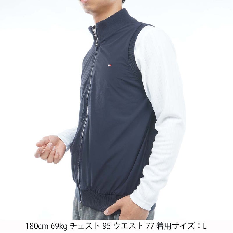 [トミー ヒルフィガー ゴルフ]　TOMMY HILFIGER GOLF　メンズ 撥水 ニットベスト　THMA659　ネイビー　詳細1