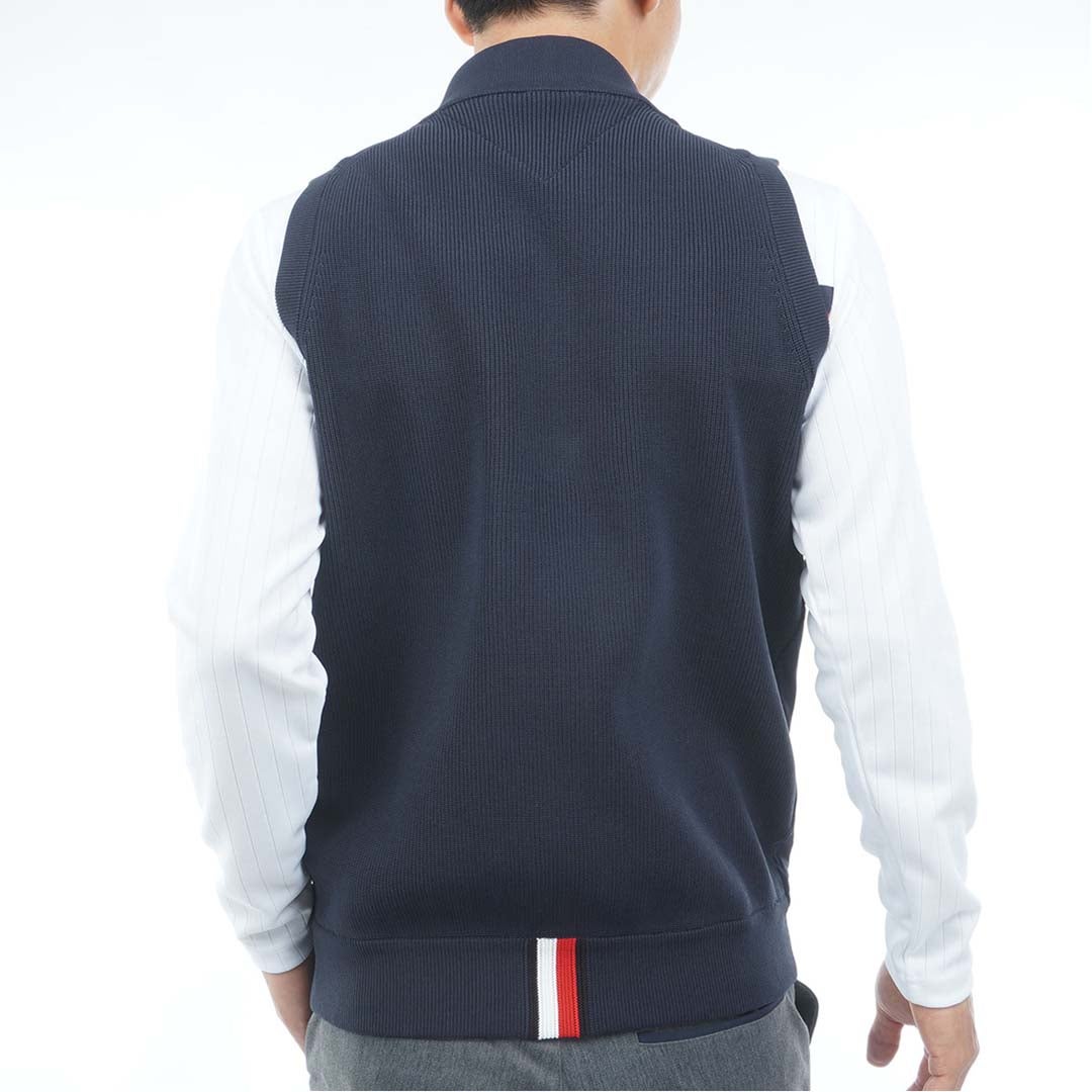 [トミー ヒルフィガー ゴルフ]　TOMMY HILFIGER GOLF　メンズ 撥水 ニットベスト　THMA659　ネイビー　詳細2