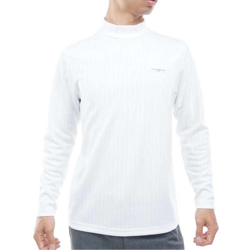 [トミー ヒルフィガー ゴルフ]　TOMMY HILFIGER GOLF　メンズ 針抜きジャガード フラッグモックシャツ　THMA661　ホワイト　詳細1