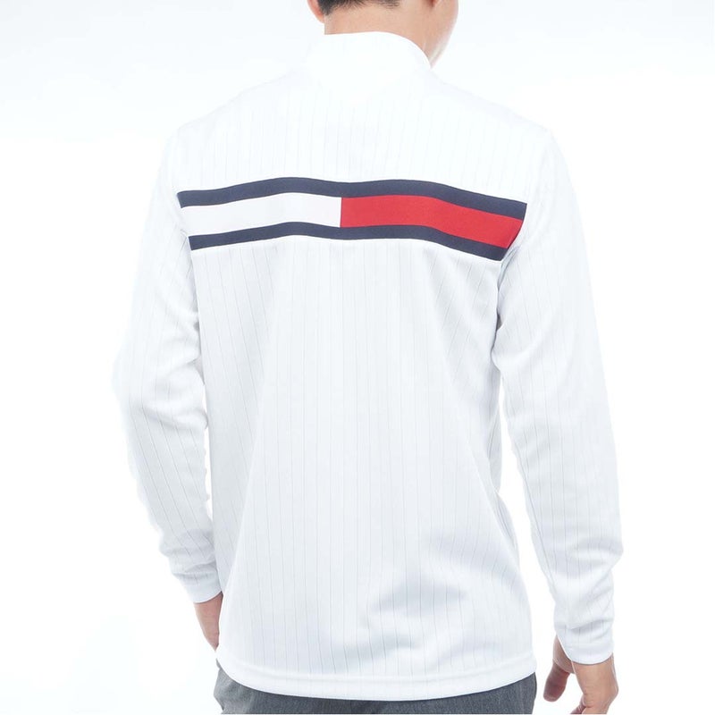 [トミー ヒルフィガー ゴルフ]　TOMMY HILFIGER GOLF　メンズ 針抜きジャガード フラッグモックシャツ　THMA661　ホワイト　詳細3