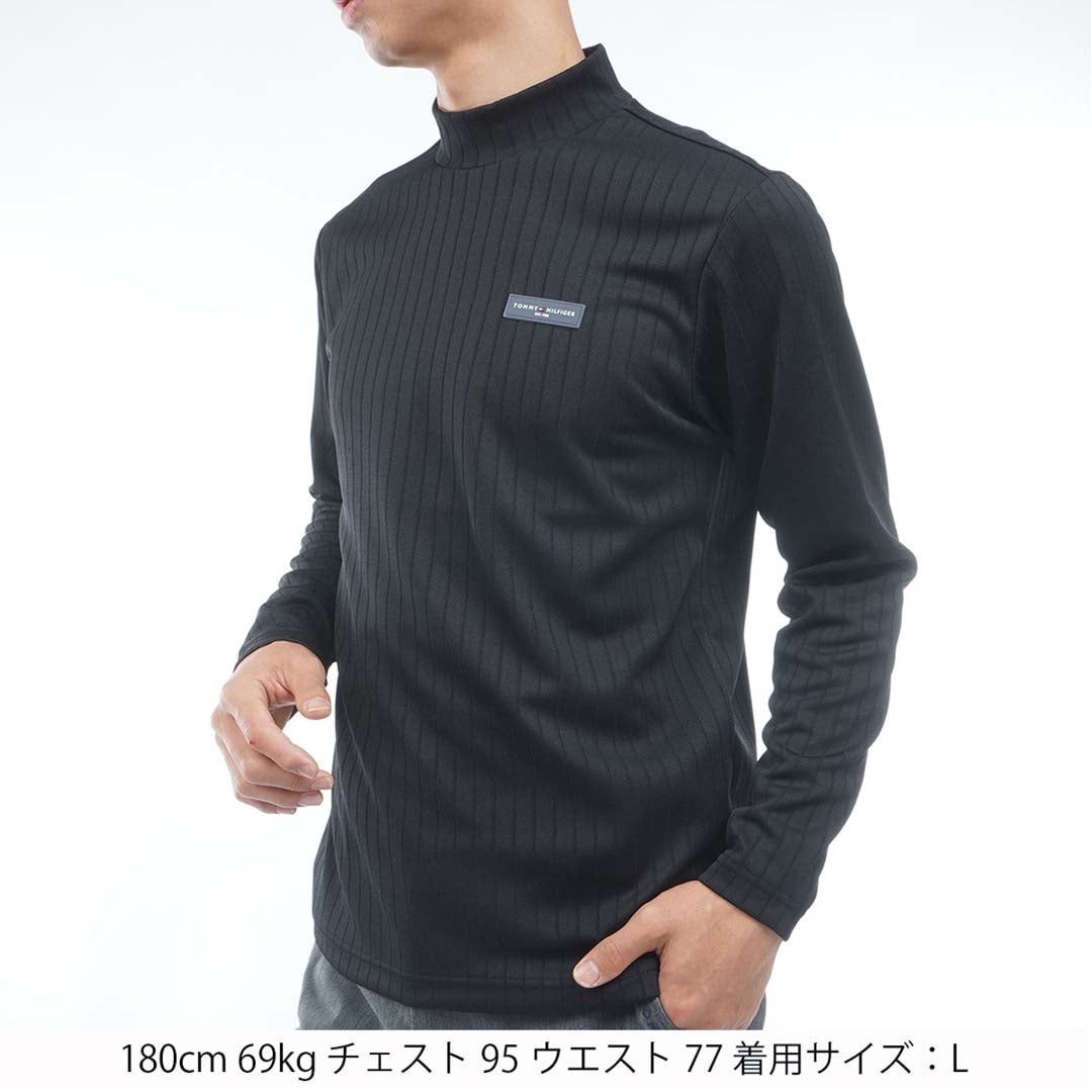 [トミー ヒルフィガー ゴルフ]　TOMMY HILFIGER GOLF　メンズ 針抜きジャガード フラッグモックシャツ　THMA661　ホワイト　詳細5